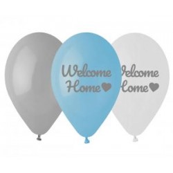 Balóny Welcome Home, modrý mix 6ks