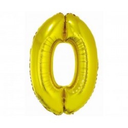 BALÓN FÓLIOVÝ ČÍSLO 0, ZLATÝ, 76 CM