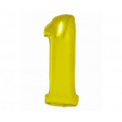 BALÓN FÓLIOVÝ ČÍSLO 1, ZLATÝ, 76 CM