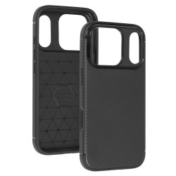 Puzdro Carbon pre iPhone 17 Pro - čierne