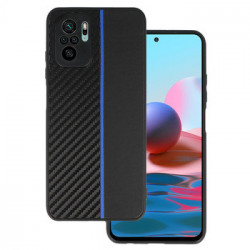 Tel Protect CARBON Case for Xiaomi Redmi Note 10/Note 10S/Poco M5S Black with blue stripe