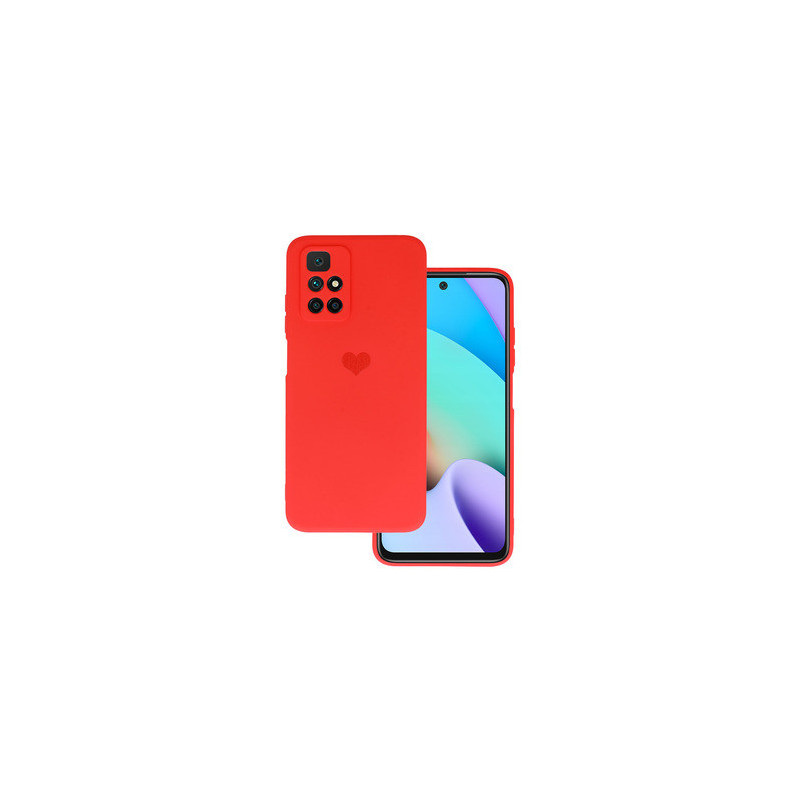 Vennus Silicone Heart Case for Xiaomi Redmi 10 design 1 red