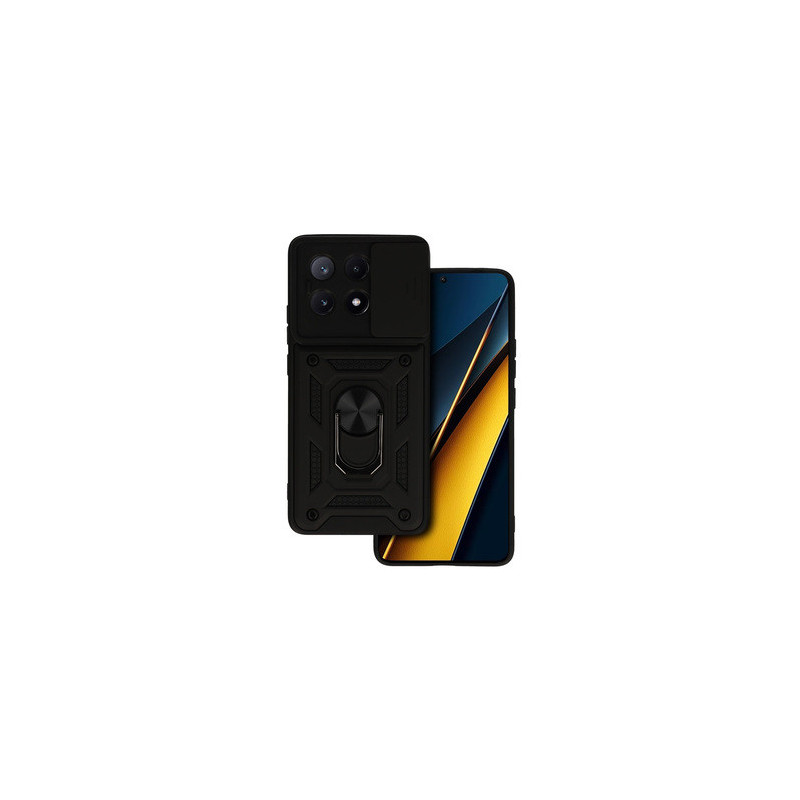 Slide Camera Armor Case for Xiaomi Poco X6 Pro 5G Black