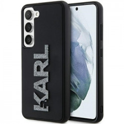 Original Pouch KARL LAGERFELD  hardcase 3D Rubber Glitter Logo KLHCS24S3DMBKCK for Samsung Galaxy S24 black