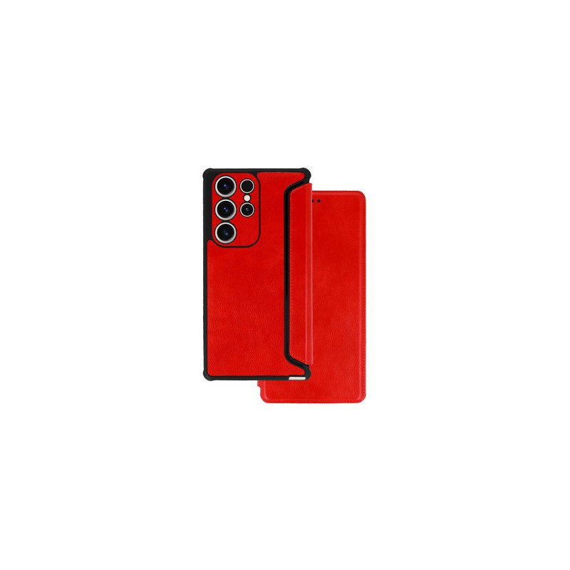 Razor Leather Book Case for Samsung Galaxy S23 Plus red