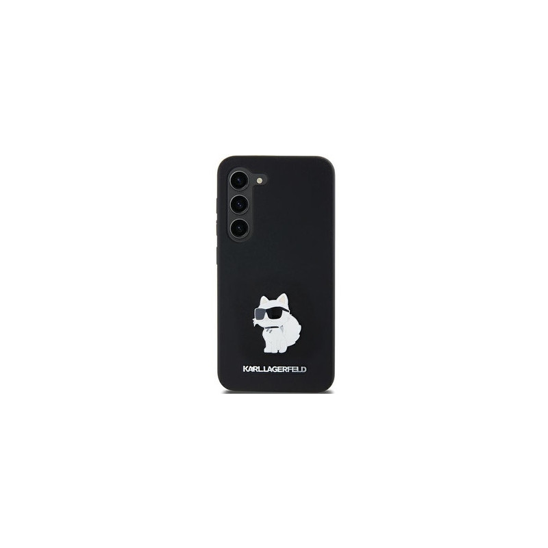 Original Pouch KARL LAGERFELD hardcase Silicone Choupette Metal Pin KLHCSA35SMHCNPK for Samsung Galaxy A35 black