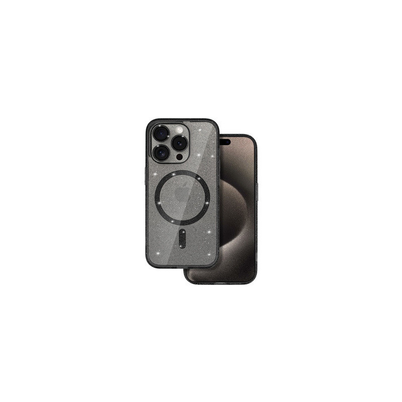 Glitter Magsafe Case for Iphone 12 black clear