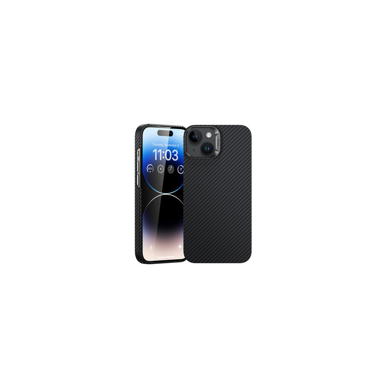 Benks Magnetic Armor Air Kevlar Case Metal Frame 600D for Iphone 15 Plus black