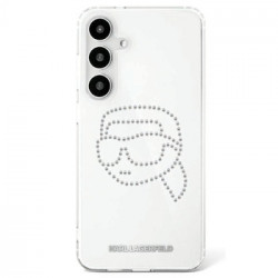 Original Pouch KARL LAGERFELD Rhinestones Karl Head Logo for Samsung Galaxy S25 transparent
