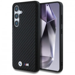 Original Case BMW Leather Carbon MagSafe for Samsung Galaxy S25 Plus black