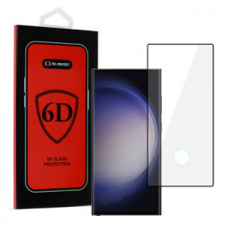 Tel Protect Full Glue 6D Tempered Glass for SAMSUNG GALAXY S23 ULTRA BLACK (with a hole for a scanner)