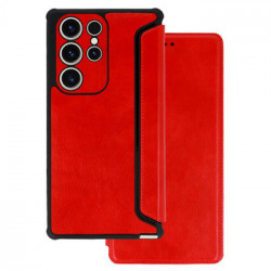 Razor Leather Book Case for Samsung Galaxy S23 Plus red