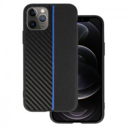 Tel Protect CARBON Case for Iphone 11 Pro Black with blue stripe