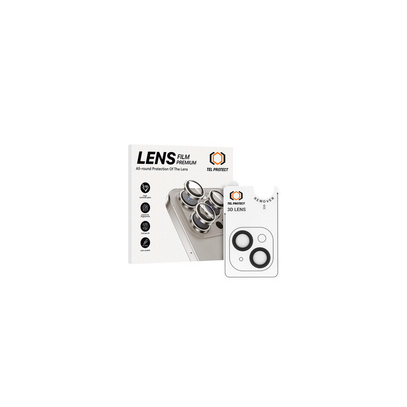 Tempered glass Tel Protect 3D Lens on camera for Iphone 13/13 Mini black (lens 2 pieces)