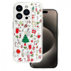 TEL PROTECT Christmas Clear Case for Iphone 14 Pro Design 2