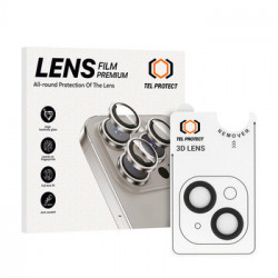 Tempered glass Tel Protect 3D Lens on camera for Iphone 14/14 Plus/16e black (lens 2 pieces)