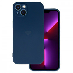 Vennus Silicone Heart Case for Iphone 14 Plus design 1 navy