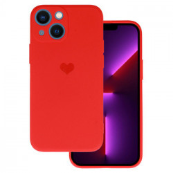 Vennus Silicone Heart Case for Iphone 14 Plus design 1 red