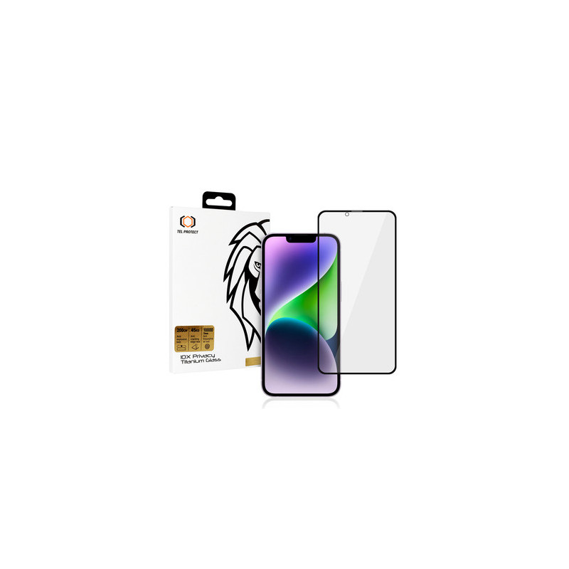 Tempered glass Tel Protect 10X Privacy Titanium for Iphone 14 Plus