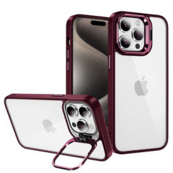Tel Protect Kickstand case + camera glass (lens) for Iphone 14 burgundy