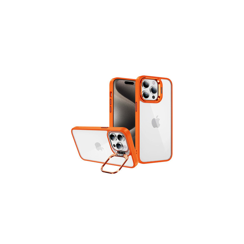 Tel Protect Kickstand case + camera glass (lens) for Iphone 14 orange