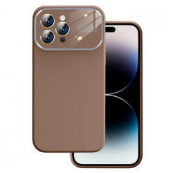 Soft Silicone Lens Case for Iphone 14 brown