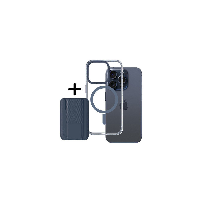 Amazing Thing Titan Pro Mag Wallet Case 10FT IP156.7PTWBU for Iphone 15 Pro Max navy with stand