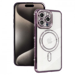 Bling Magsafe Case for Iphone 15 Pro purple