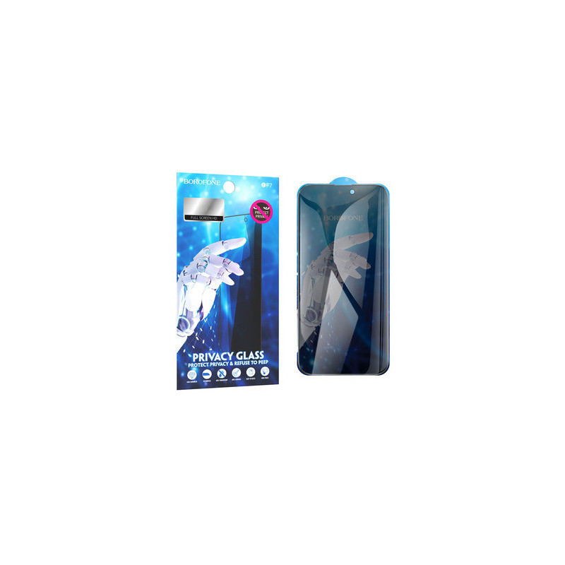 Borofone Tempered glass BF7 Diamond Armor Full Screen Anti-spy for Iphone 15 Pro - 10 pieces