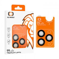 Tempered glass Tel Protect Titanium Lens 99% AR on camera for Iphone 15 Pro/15 Pro Max black (lens 3 pcs)