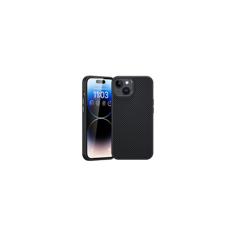 Benks Magnetic Hybrid Armor Pro Kevlar Case Metal Frame 600D for Iphone 15 Plus black