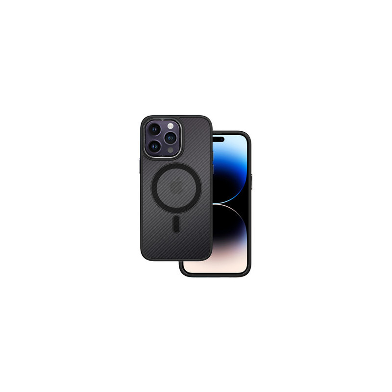 Tel Protect Magnetic Carbon Case for Iphone 15 Plus Black