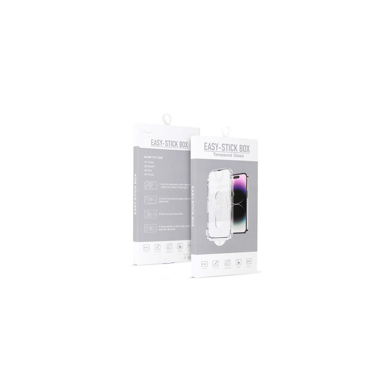 Tempered Glass Full Glue Easy-Stick Box for IPHONE 15 PLUS BLACK