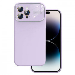 Soft Silicone Lens Case for Iphone 15 Plus light purple