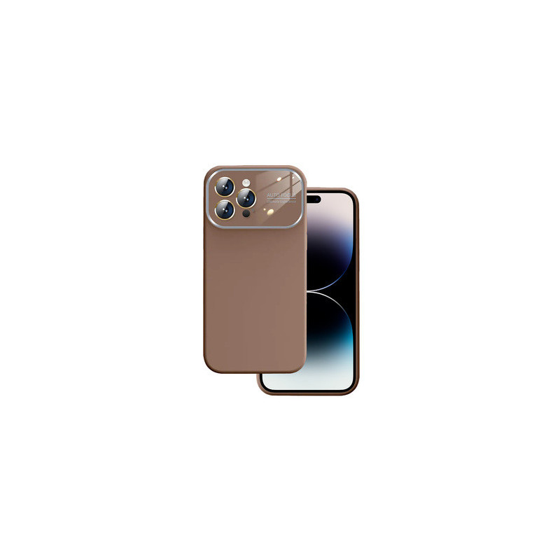 Soft Silicone Lens Case for Iphone 15 Plus brown