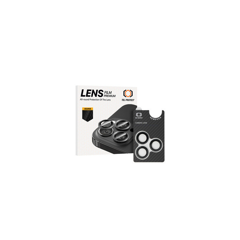 Tempered glass Tel Protect 3D Lens Aramid Series on camera for Iphone 16 Pro/16 Pro Max (lens 3 pieces)