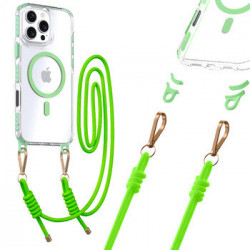 Tel Protect Strap Clear Case for Iphone 16 Pro Max green