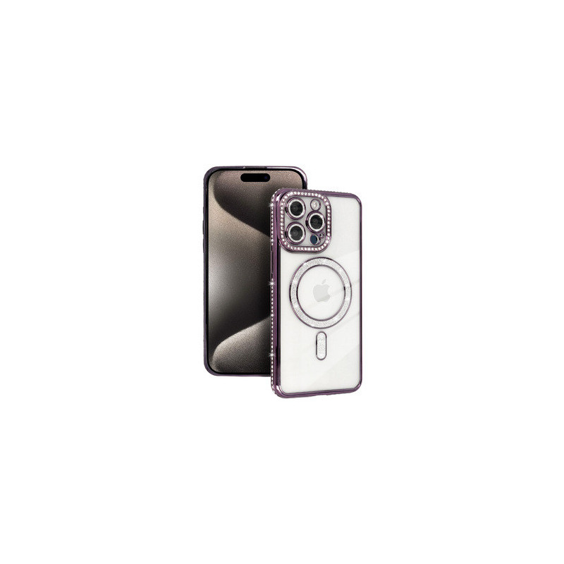 Bling Magsafe Case for Iphone 16 Pro Max purple