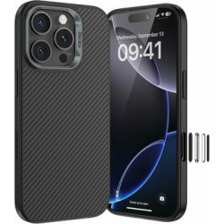 Benks Magnetic Armor Pro Kevlar Case Metal Frame 600D (D065) for Iphone 16 Pro black (Camera Control Button)