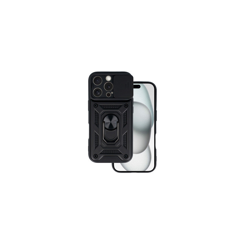 Slide Camera Armor Case for Iphone 16 Pro Black