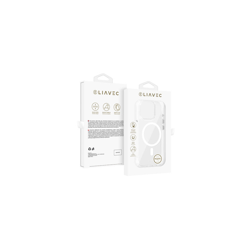 Liavec Glossy Magsafe Clear Case do Iphone 16 Pro white
