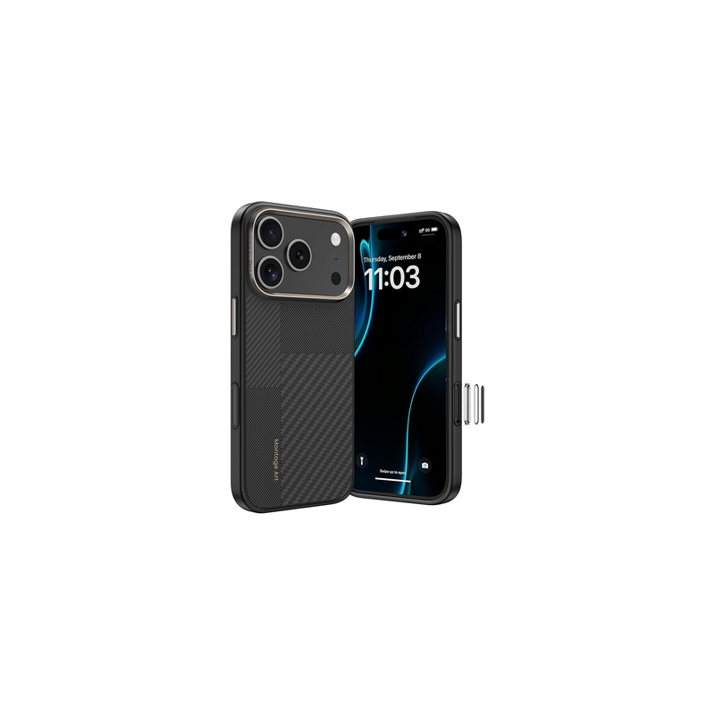 Benks Montage Magnetic Armor Pro Kevlar Case Metal Frame 600D+1500D (MA70) for Iphone 17 Pro Max black (Camera Control B