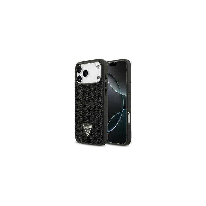 Original Case GUESS Rhinestone Triangle Logo for Iphone 17 Pro Max black