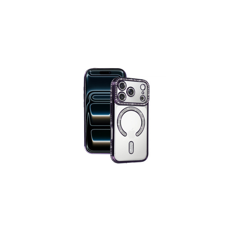 Bling Magsafe Case for Iphone 17 Pro Max purple