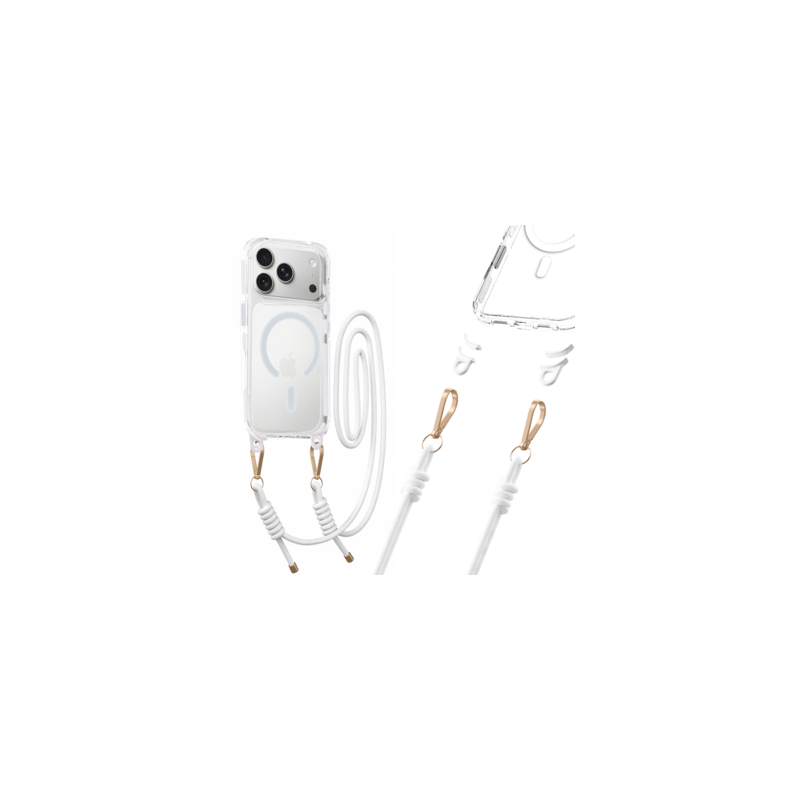 Tel Protect Strap Clear Case for Iphone 17 Pro white