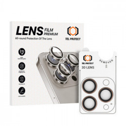 Tempered glass Tel Protect 3D Lens on camera for Iphone 17 Pro/17 Pro Max titanium (lens 3 pieces)