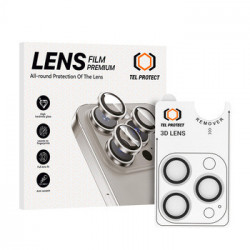 Tempered glass Tel Protect 3D Lens on camera for Iphone 17 Pro/17 Pro Max transparent (lens 3 pieces)