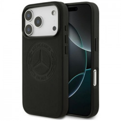Original Case MERCEDES Leather Vintage Logo MagSafe for Iphone 17 Pro black