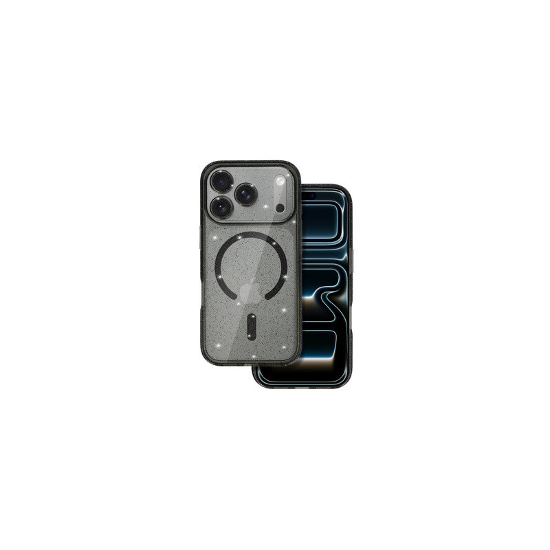 Glitter Magsafe Case for Iphone 17 Pro black clear