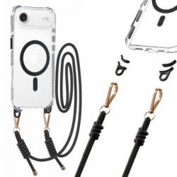 Tel Protect Strap Clear Case for Iphone 17 Air black